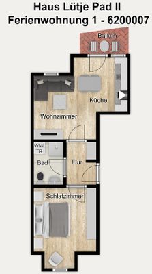 Foto 8 Ferienwohnung Ostfriesland Langeoog Haus Lütje Pad II Ferienwohnung 1 (Objekt 100072) Nordsee