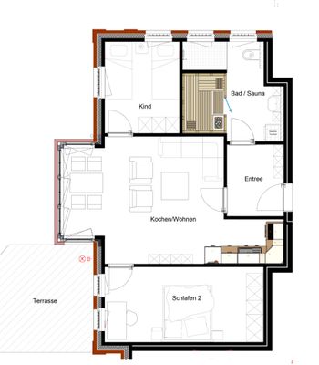 Foto 14 Ferienwohnung Ostfriesland Langeoog Heringsmöwe im Haus Dünenlust mit Sauna (Objekt 100163) Urlaub