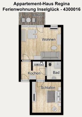 Foto 15 Ferienwohnung Ostfriesland Borkum Appartement-Haus Regina Ferienwohnung Inselglück (Objekt 24529) Reise