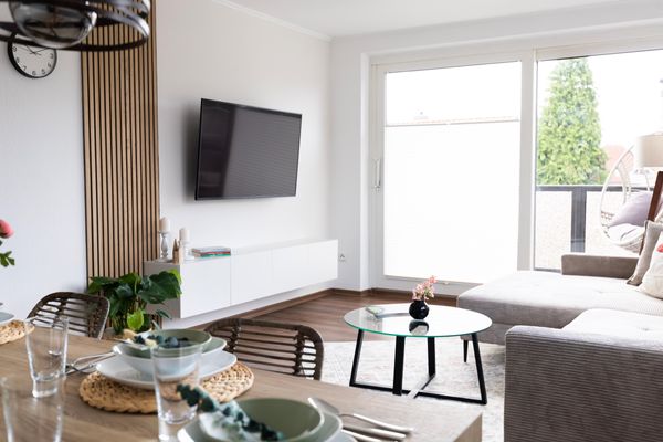 Wohnzimmer, Penthouse Peterstraße, Bad Zwischenahn
