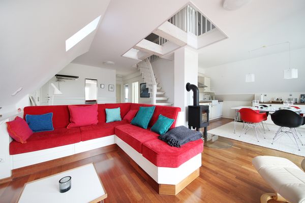 Schwedenhaus Karlsson Büsum – große Ferienwohnung mit Balkon