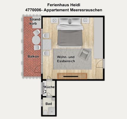 Foto 14 Ferienwohnung Ostfriesland Borkum Ferienhaus Heidi Appartement Meeresrauschen (Objekt 26743) Urlaub
