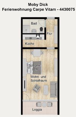 Foto 19 Ferienwohnung Ostfriesland Borkum Moby Dick Ferienwohnung Carpe Vitam (Objekt 102388) Urlaub