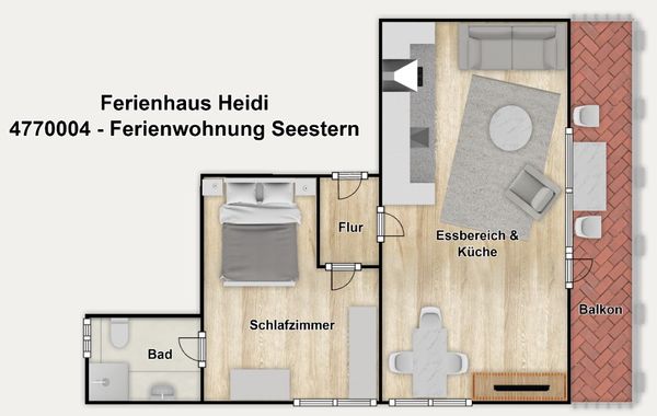 Foto 16 Ferienwohnung Ostfriesland Borkum Ferienhaus Heidi Ferienwohnung Seestern (Objekt 26741) buchen