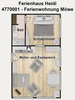 Foto 17 Ferienwohnung Ostfriesland Borkum Ferienhaus Heidi Ferienwohnung Möwe (Objekt 26740) suchen