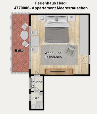 Foto 14 Ferienwohnung Ostfriesland Borkum Ferienhaus Heidi Appartement Meeresrauschen (Objekt 26743) Urlaub
