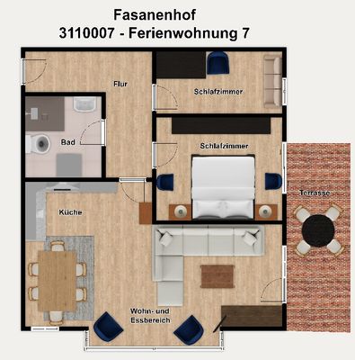 Foto 8 Ferienwohnung Ostfriesland Juist Fasanenhof Ferienwohnung 7 (Objekt 103457) Nordsee