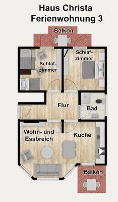 Foto 27 Ferienwohnung Ostfriesland Wangerooge Haus Christa Ferienwohnung 3 (Objekt 50378) suchen