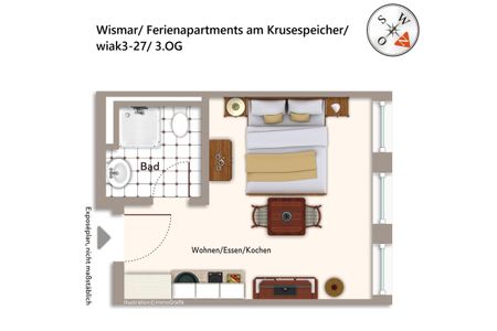 Ferienapartments am Krusespeicher Ferienapartments am Krusespeicher 3-27 Wismar - Grundriss