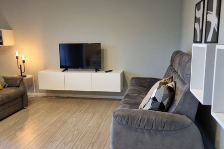 Haus Spökenkieker Loppersum Kiebitzdelle Dünen - Wohnzimmer Sofa TV