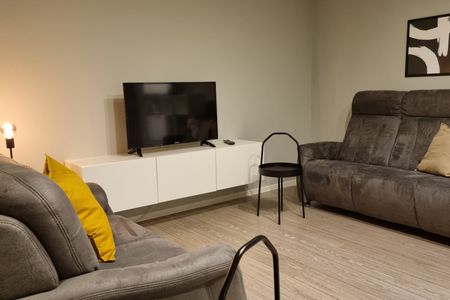 Haus Spökenkieker Loppersum Kiebitzdelle Dünen - Wohnzimmer im Überblick