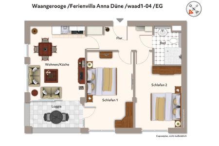 Ferienvillen Anna Düne Ferienvillen Anna Düne 1-04 Wangerooge - Grundriss
