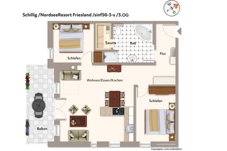 NordseeResort Friesland Nordseeresort Friesland 50-3-s Schillig - Grundriss