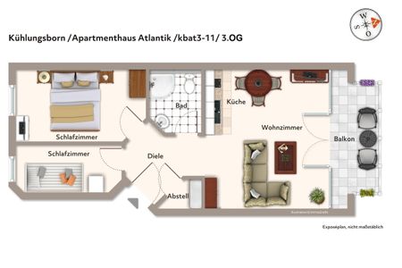 Apartmenthaus Atlantik Apartmenthaus Atlantik 311 Kühlungsborn - Grundriss