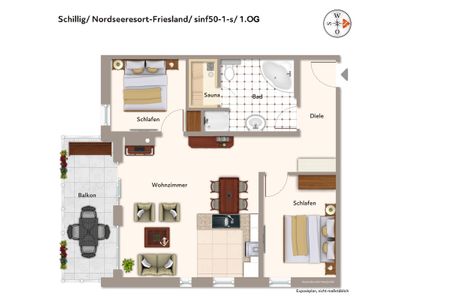 NordseeResort Friesland Nordseeresort Friesland 50-1-s Schillig - Grundriss