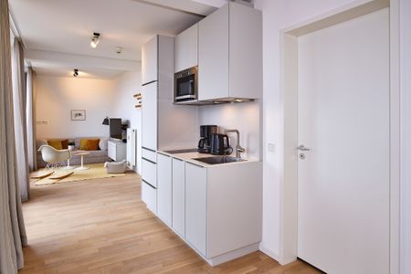 Lüttjeod Apartmentvilla Lüttjeod Apartmentvilla 18 Langeoog - Küchenzeile im Wohnbereich im lalo18, Hauptstraße 9, Lüttjeod Apartmentvilla 18 auf Langeoog