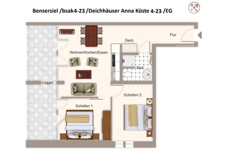 Deichhäuser Anna Küste Deichhäuser Anna Küste 4-23 Bensersiel - Grundriss