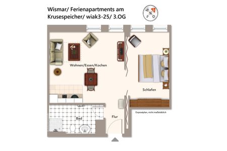 Ferienapartments am Krusespeicher Ferienapartments am Krusespeicher 3-25 Wismar - Grundriss