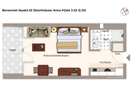 Deichhäuser Anna Küste Deichhäuser Anna Küste 3-32 Bensersiel - Grundriss