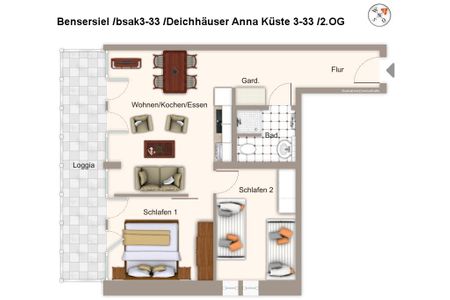 Deichhäuser Anna Küste Deichhäuser Anna Küste 3-33 Bensersiel - Grundriss