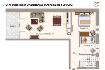 Deichhäuser Anna Küste Deichhäuser Anna Küste 4-20 Bensersiel - Grundriss