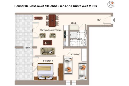 Deichhäuser Anna Küste Deichhäuser Anna Küste 4-23 Bensersiel - Grundriss