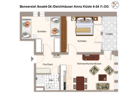 Deichhäuser Anna Küste Deichhäuser Anna Küste 4-24 Bensersiel - Grundriss