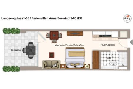 Apartmentvilla Anna See Apartmentvilla Anna See 1-05 Langeoog - Grundriss (Angaben ohne Gewähr)