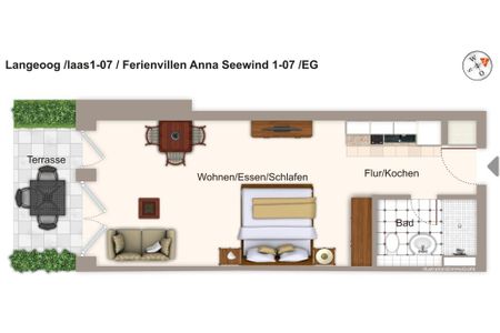 Apartmentvilla Anna See Apartmentvilla Anna See 1-07 Langeoog - Grundriss (Angaben ohne Gewähr)