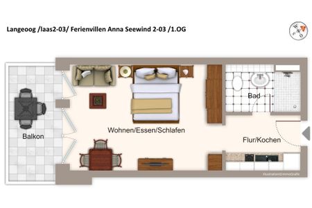 Apartmentvilla Anna See Apartmentvilla Anna See 2-03 Langeoog - Grundriss (Angaben ohne Gewähr)