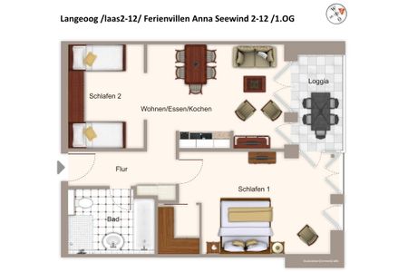 Apartmentvilla Anna See Apartmentvilla Anna See 2-12 Langeoog - Grundriss