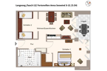 Apartmentvilla Anna See Apartmentvilla Anna See 3-12 Langeoog - Grundriss