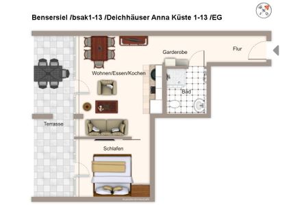 Deichhäuser Anna Küste Deichhäuser Anna Küste 1-13 Bensersiel - Grundriss (Angaben ohne Gewähr)