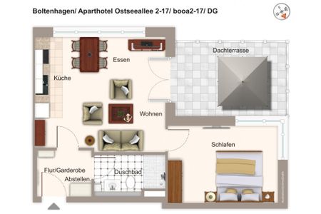 Aparthotel Ostseeallee Aparthotel Ostseeallee 2-17 Boltenhagen - Grundriss (Angaben ohne Gewähr)