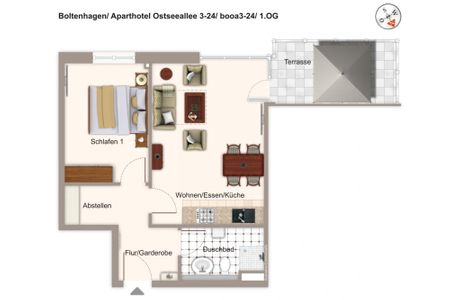 Aparthotel Ostseeallee Aparthotel Ostseeallee 3-24 Boltenhagen - Grundriss (Angaben ohne Gewähr)