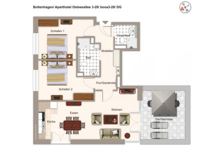 Aparthotel Ostseeallee Aparthotel Ostseeallee 3-28 Boltenhagen - Grundriss (Angaben ohne Gewähr)