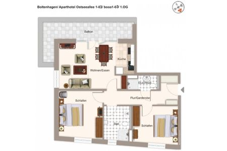 Aparthotel Ostseeallee Aparthotel Ostseeallee 1-03 Boltenhagen - Grundriss (Angaben ohne Gewähr)