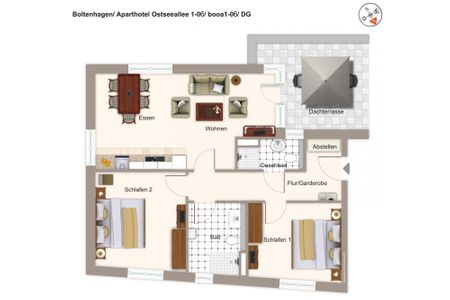 Aparthotel Ostseeallee Aparthotel Ostseeallee 1-06 Boltenhagen - Grundriss (Angaben ohne Gewähr)
