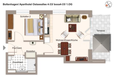 Aparthotel Ostseeallee Aparthotel Ostseeallee 4-33 Boltenhagen - Grundriss (Angaben ohne Gewähr)