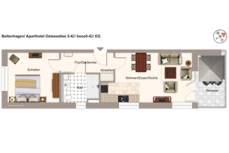 Aparthotel Ostseeallee Aparthotel Ostseeallee 5-42 Boltenhagen - Grundriss (Angaben ohne Gewähr)