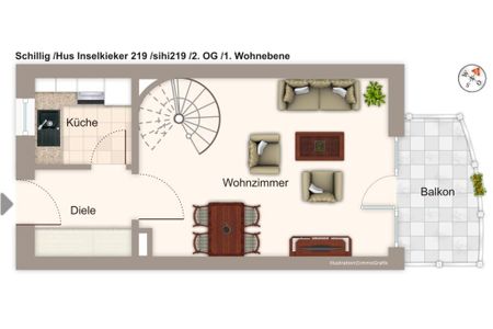 Hus Inselkieker Hus Inselkieker 219  Schillig - Grundriss