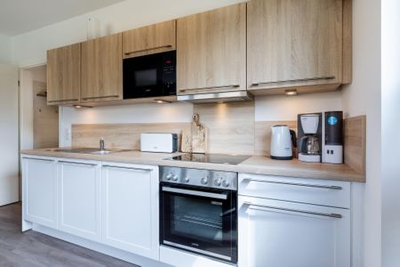 Aparthotel Ostseeallee Aparthotel Ostseeallee 4-33 Boltenhagen - Küchenzeile mit Backofen, Geschirrspüler und Mikrowelle
