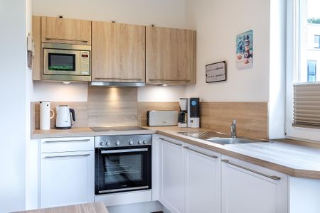Aparthotel Ostseeallee Aparthotel Ostseeallee 3-19 Boltenhagen - Küchenzeile mit Backofen, Geschirrspüler und Mikrowelle
