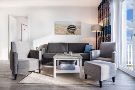 Apartmentanlage Meerblickvilla Apartmentanlage Meerblickvilla 3-37 Großenbrode - Wohn-/Essbereich mit Doppelschlafcouch