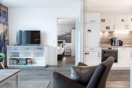 Apartmentanlage Meerblickvilla Apartmentanlage Meerblickvilla 3-38 Großenbrode - Wohn-/Essbereich mit Küchenzeile