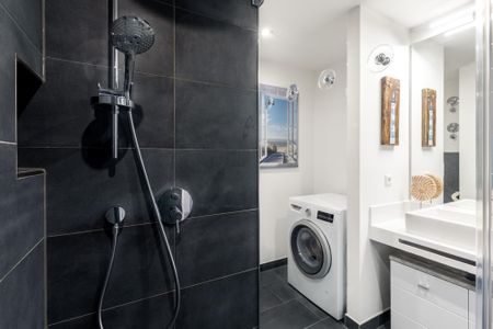 Apartmentanlage Meerblickvilla Apartmentanlage Meerblickvilla 1-07 Großenbrode - Badezimmer mit Waschmaschine