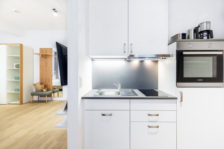 Ferienapartments am Krusespeicher Ferienapartments am Krusespeicher 0-02 Wismar - Wohn-/Schlafbereich mit Geschirrspüler