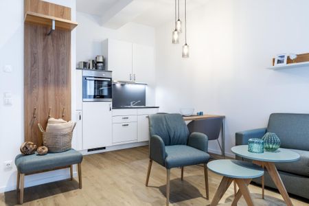 Ferienapartments am Krusespeicher Ferienapartments am Krusespeicher 2-18 Wismar - Wohn-/Essbereich mit Küchenzeile