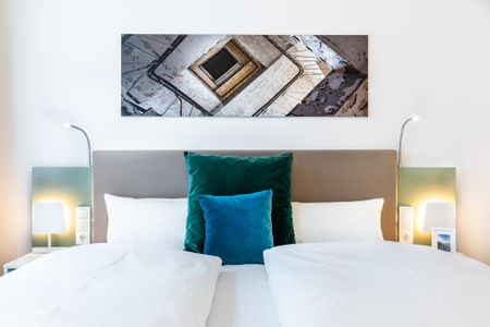 Ferienapartments am Krusespeicher Ferienapartments am Krusespeicher 2-21 Wismar - Wohn-/Schlafbereich mit Boxspringbett