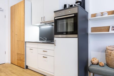Ferienapartments am Krusespeicher Ferienapartments am Krusespeicher 3-34 Wismar - Wohn-/Schlafbereich mit Küchenzeile